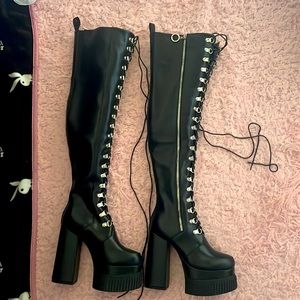 “Nice for what” thigh high boots